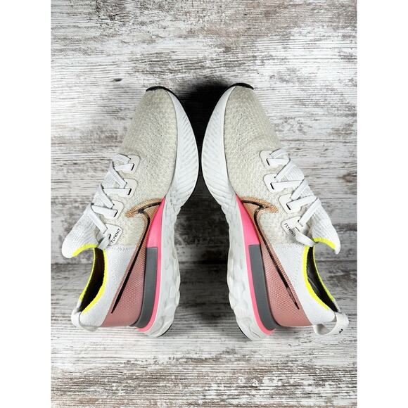 Women's Nike React Infinity Run Flyknit Trainers Platinum Tint/Pink Blast Sz 8 - Picture 7 of 11